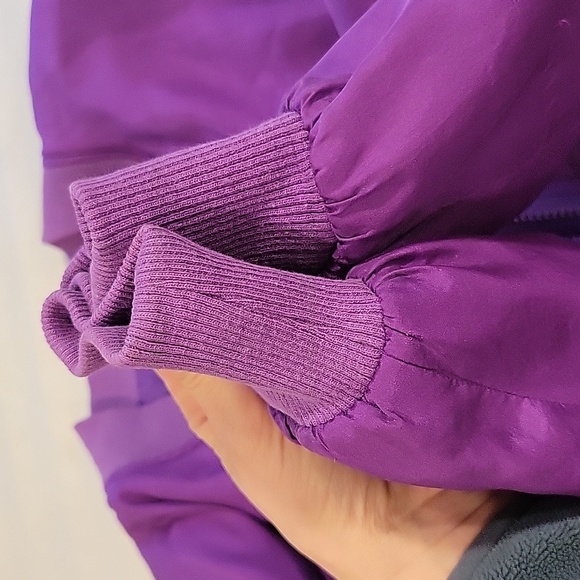 VTG 80's Carol Horn Purple Silk Bomber Jacket Zip Up size M - Picture 8 of 9